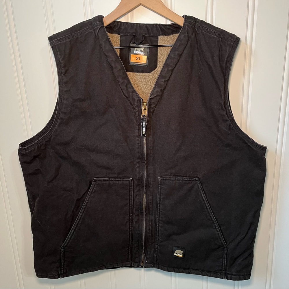Berne Heartland Sherpa Lined Canvas Duck  Workwear Chore Vest Men’s XL